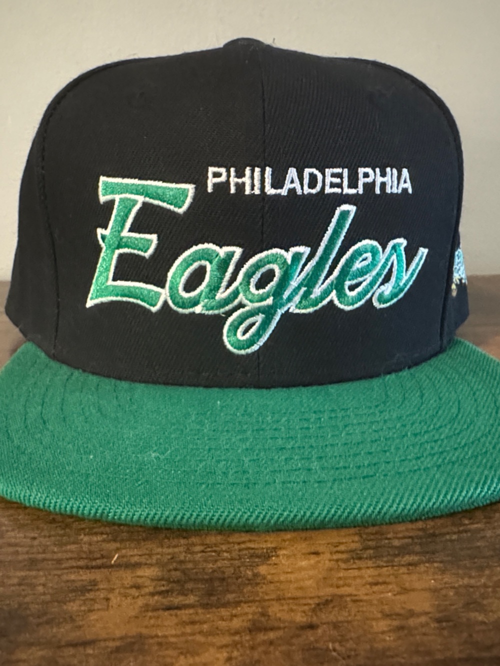 Mitchell & Ness Philadelphia Eagles Black and Green Snapback Hat